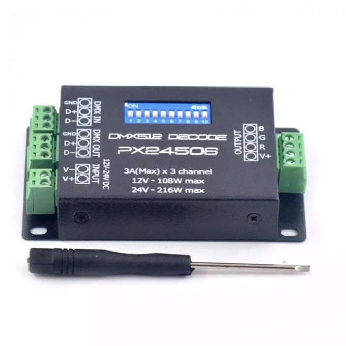 PX24506 DMX LED Controller, Dmx 512 Dekoder RGB LED Controller 12V 24V 0