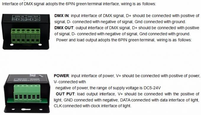 DC5v 24v Dmx do Spi Pixel Decoder 3 Pin Do sterowania paskami LED RGB 0